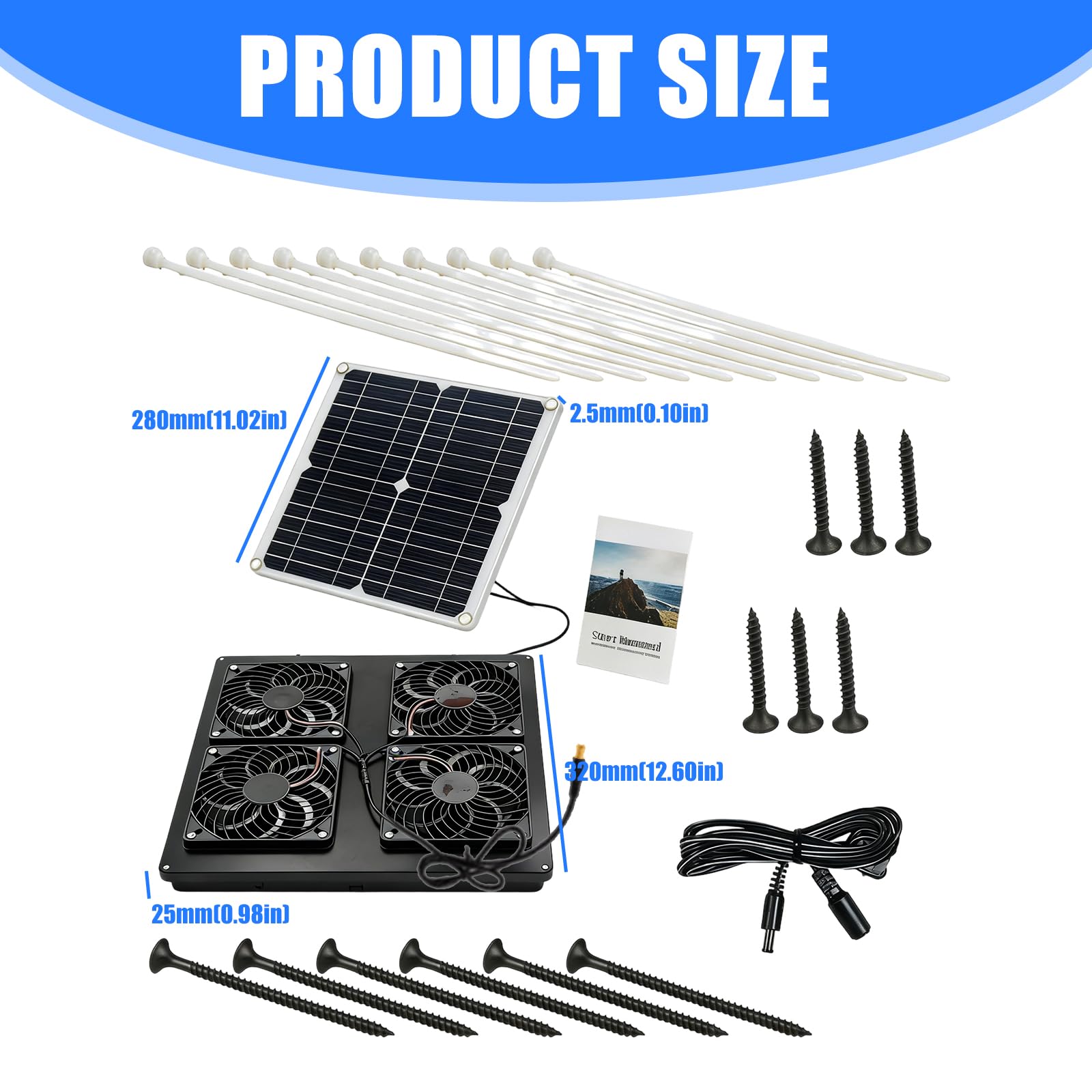 1 struttura di ventilazione più accessibile 12 V con alta efficienza di conversione 20% e IP65 impermeabile per uso esterno interno comprese uscite multiple pannello solare monocristallino ventola di