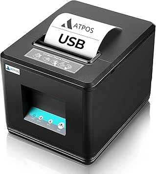 ATPOS AT-301 80mm (3 Inches) Direct Thermal Receipt Printer with Auto Cutter | ESC/POS Print Billing (USB)