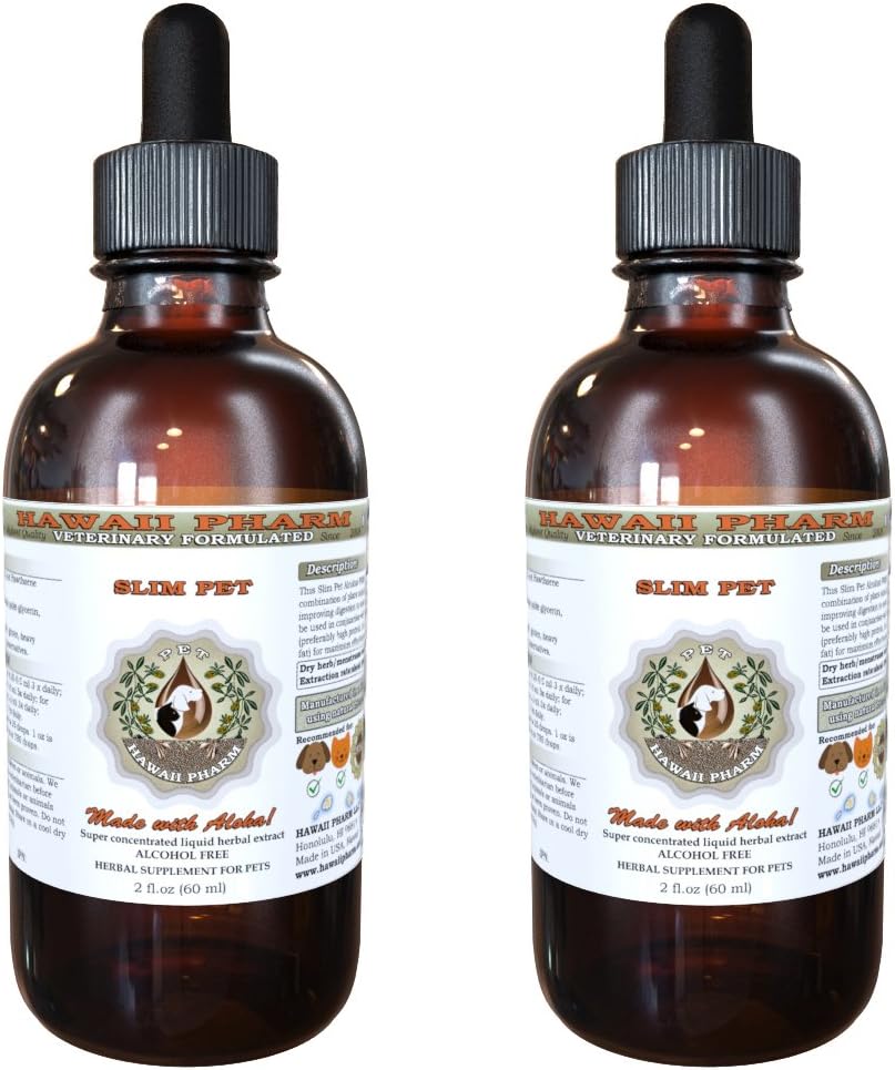HawaiiPharm Slim Pet, Veterinary Natural Alcohol-Free Liquid Extract, Pet Herbal Supplement 32 oz