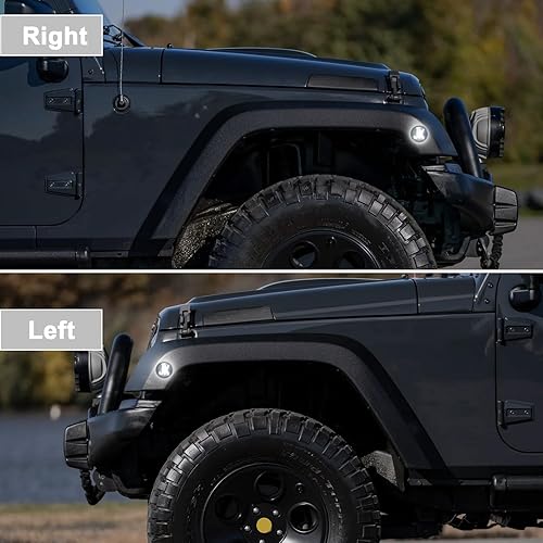 Miniatura 9 de Aexploer Luces de posición laterales compatibles con Wrangler JK 2007-2018, luces LED completas para guardabarros delanteros, 2024, favorito de los