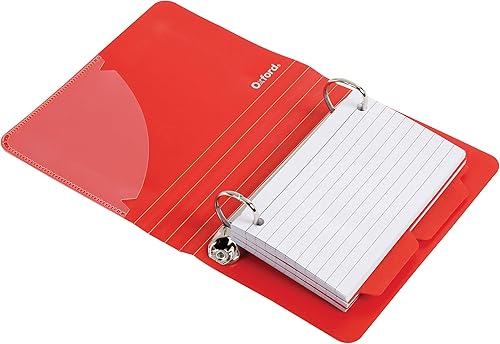 Miniatura 4 de Oxford Carpeta para tarjetas de índice con divisores, 3 x 5 pulgadas, el color variará, 50 tarjetas, 1 carpeta (73570), surtido (azul, verde, rojo)
