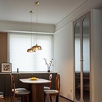 Vista 2 de Lámparas colgantes Isla de cocina: Lámpara colgante de vidrio ámbar con interruptor giratorio, base E26 - Iluminación moderna para comedor