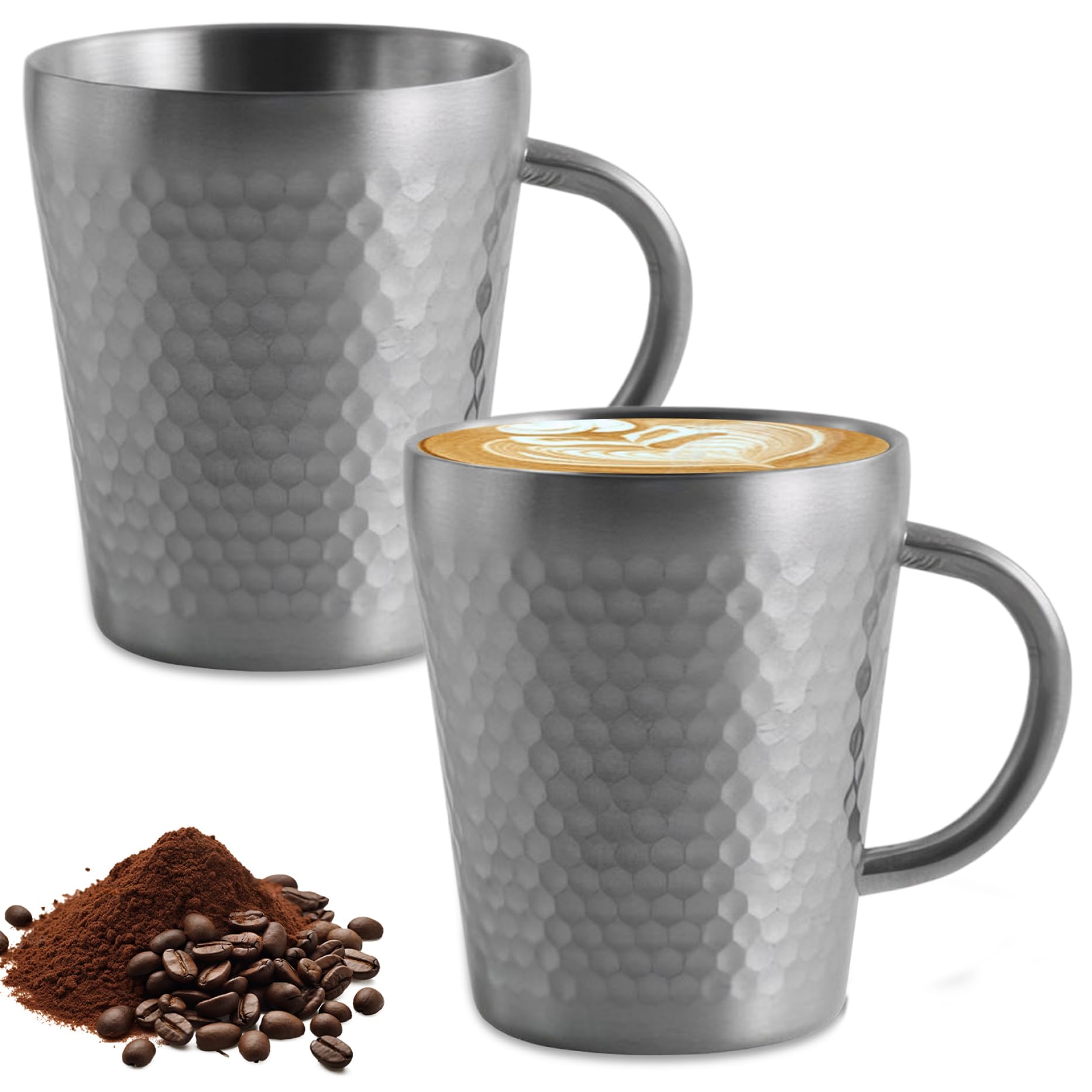 Tasse de camping en inox pour café en plein air et randonnée | Lot de 2