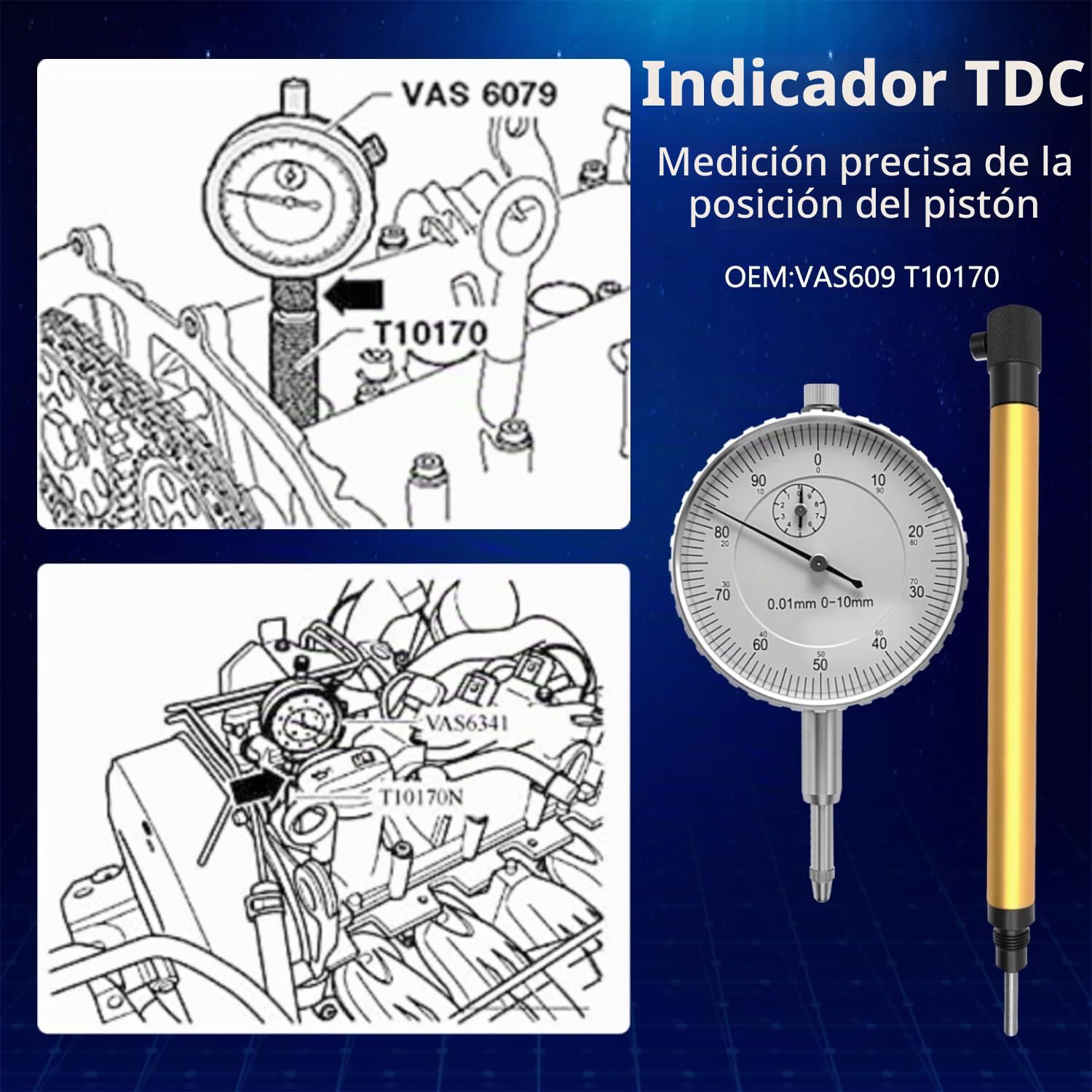 ZKTOOL 8 piezas Kit de Herramientas de Distribución de Alineación del Árbol de Levas del Motor, Compatible con Audi VW Skoda 1.4 1.6 FSI 1.2 1.4 TFSI, OEM T10171A T10170, Equipo de Ajuste del Cigüeñal