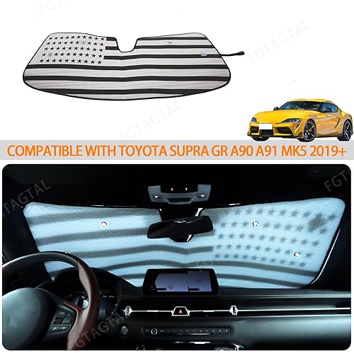 Miniatura 6 de Parasol para parabrisas compatible con Toyota Supra GR A90 A91 MK5 2019-2024, parasol plegable para ventana delantera, visera de protección solar
