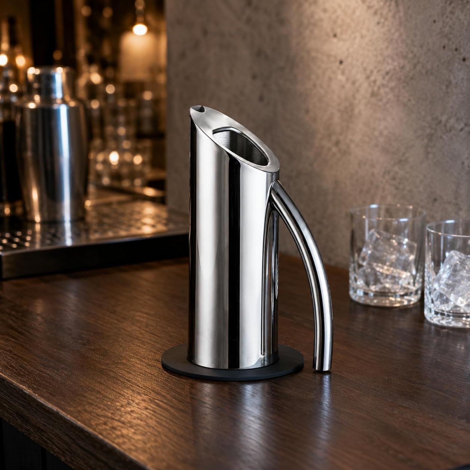 Pichet Droit En Acier Inoxydable Ouverture Inclinée Pichet En Acier Inoxydable Forme Cylindrique Ustensile Cuisine, Or, Or, 1.5L
