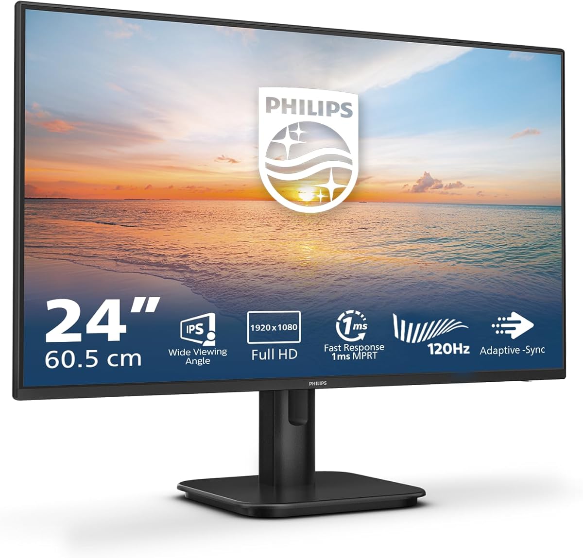 Philips 24E1N1100A 23.8 inch FHD Monitor 120Hz, IPS Panel, 1ms MPRT, Speakers (1920x1080 HDMI 1x 1.4) Black