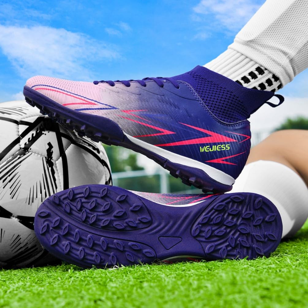 Chaussures de Foot TF, Hommes, Design Chaussette Haute Tricot, Léger Respirant, Couleurs Stylées, Adhérence Supérieure, Entraînement Match Football Indoor/Outdoor