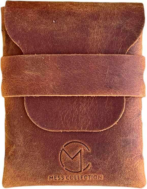 Hakiki Deri Geçmeli Dikey Kartlık, Kredi Kartı Cüzdanı, Erkek & Kadın Minimalist, Küçük Kartvizitlik, Şık Para ve Kartlık, Hediyelik Ürün (Camel)