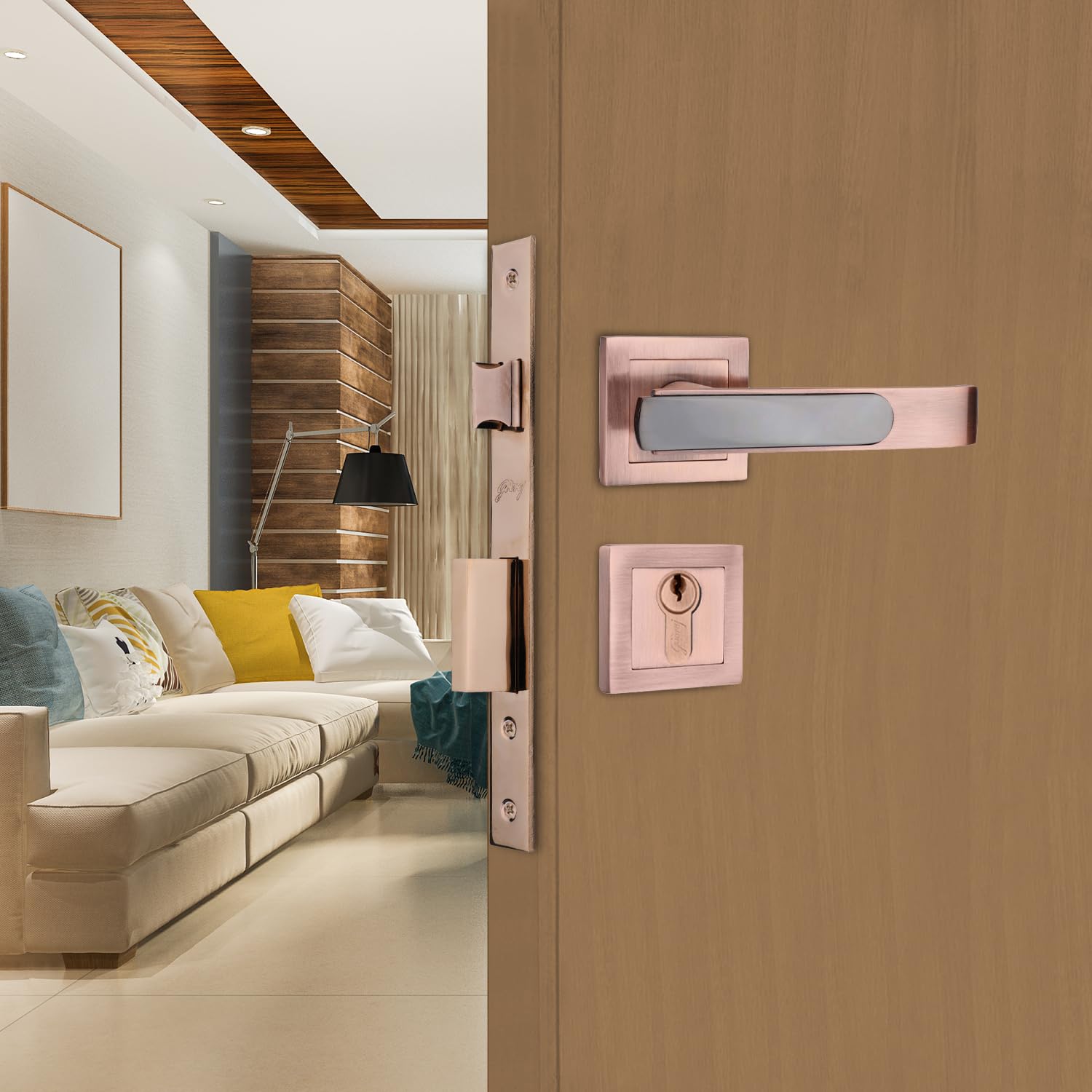Godrej Mortise Lock | Handle Lock Set for Main & Internal Doors | Gloria Home Décor Handle | Matte Black Nickel | 9 Inch Lockbody | 70mm 1CK Cylinder Knob from Inside Key Outside | 3 Keys (B0CWTSQ476) Amazon Price History, Amazon Price Tracker