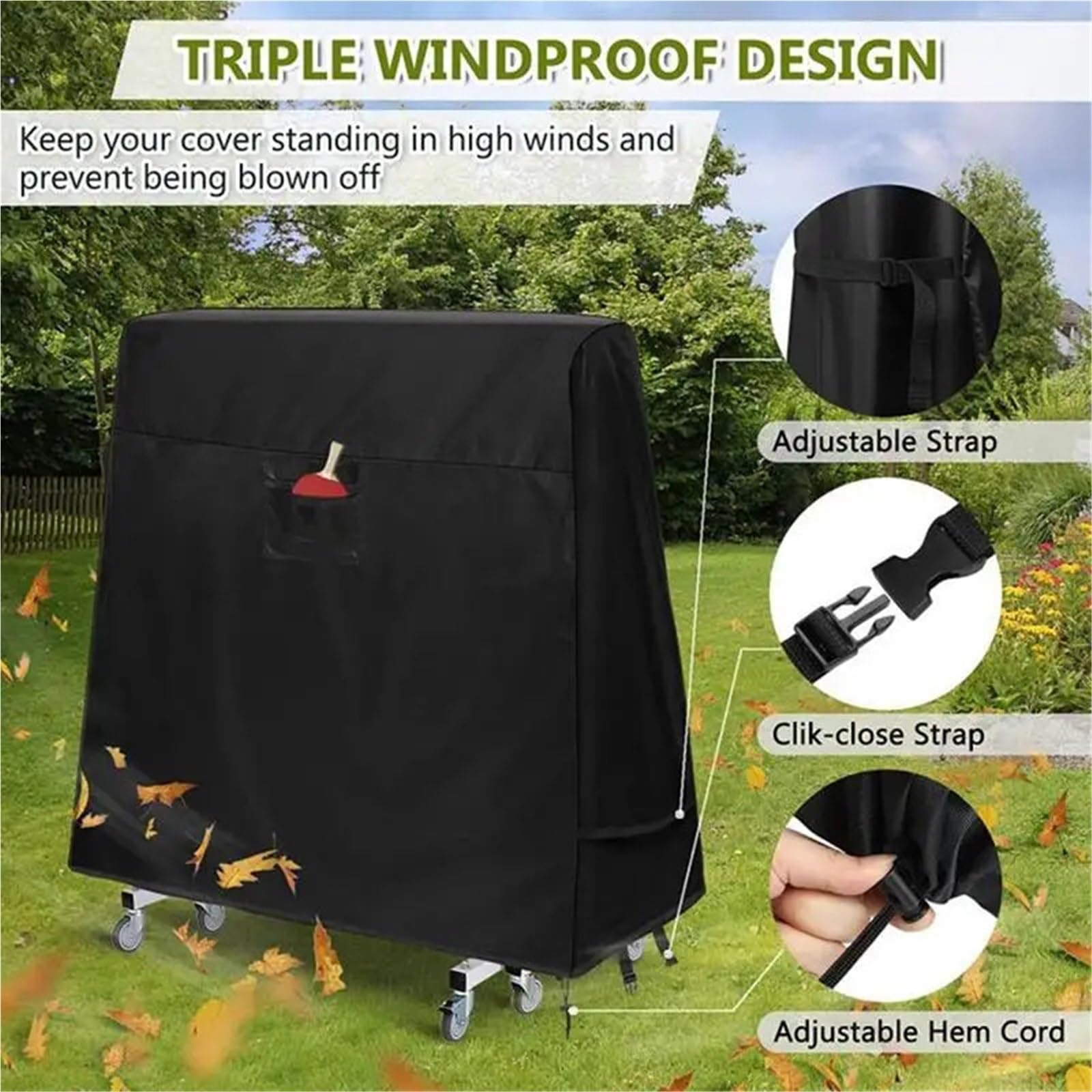 Funda for Mesa de Ping Pong 166 x 72 173 cm, Impermeable, Plegable, for Almacenamiento Tenis, a Prueba Polvo, for Exteriores e Interiores para Uso Interior y Exterior