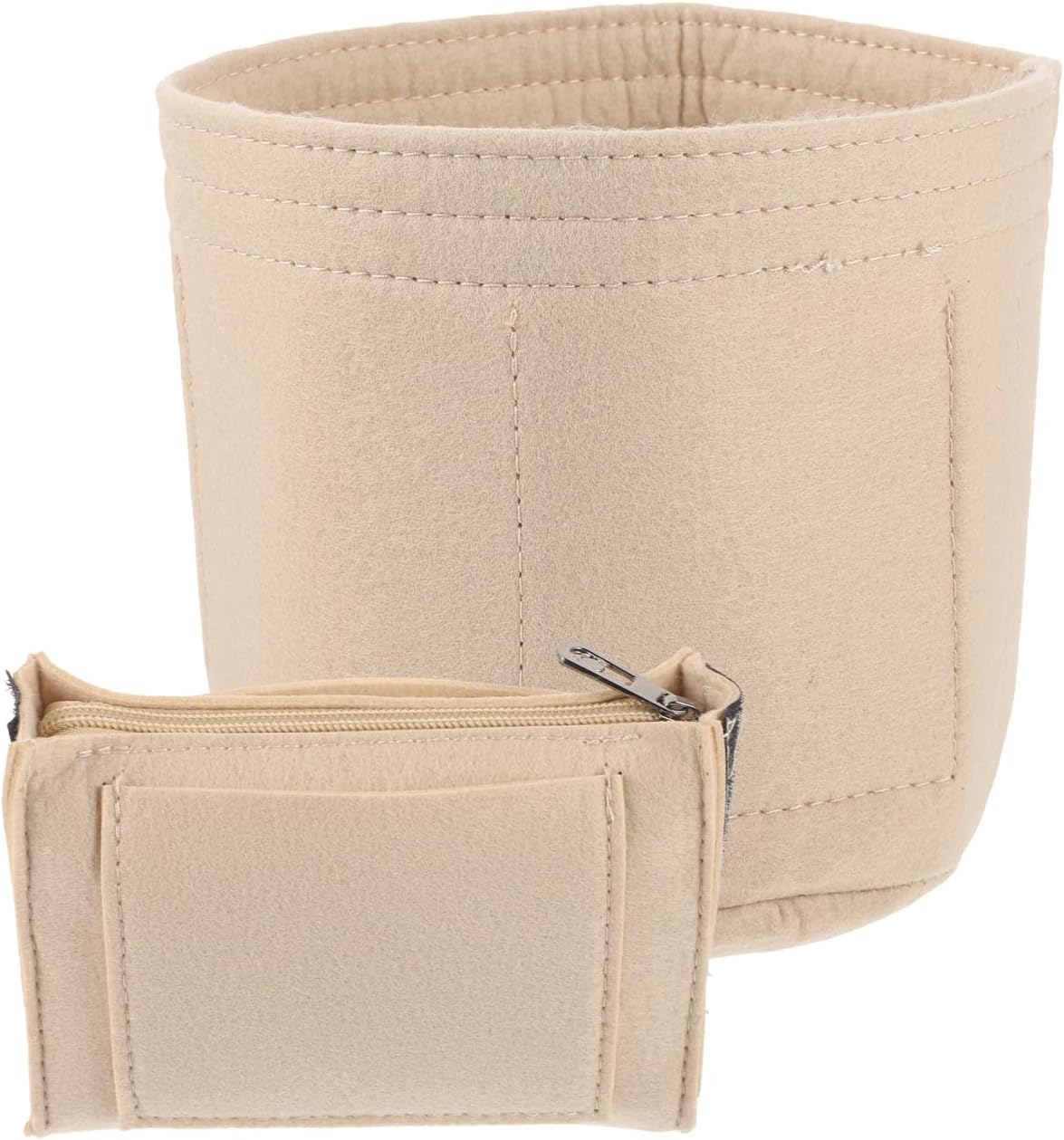 BESPORTBLE Felt Purse Organizer Insert for Women 5.90X5.90X5.90In Tote Bag Organizer Cylinder Makeup Bag Insert with Large Capacity and Durable Liner