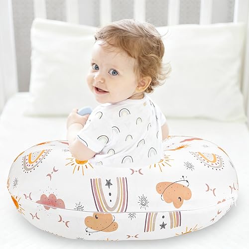 Miniatura 6 de Funda de almohada de lactancia, funda de almohada de lactancia para bebés, niñas y niños, suave y transpirable, arcoíris bohemio (solo funda)