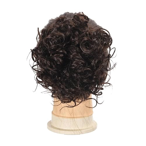 Miniatura 2 de Moño sintético desordenado con cordón elástico, moño rizado, extensión de cola de caballo corta para mujeres, uso diario (marrón oscuro)