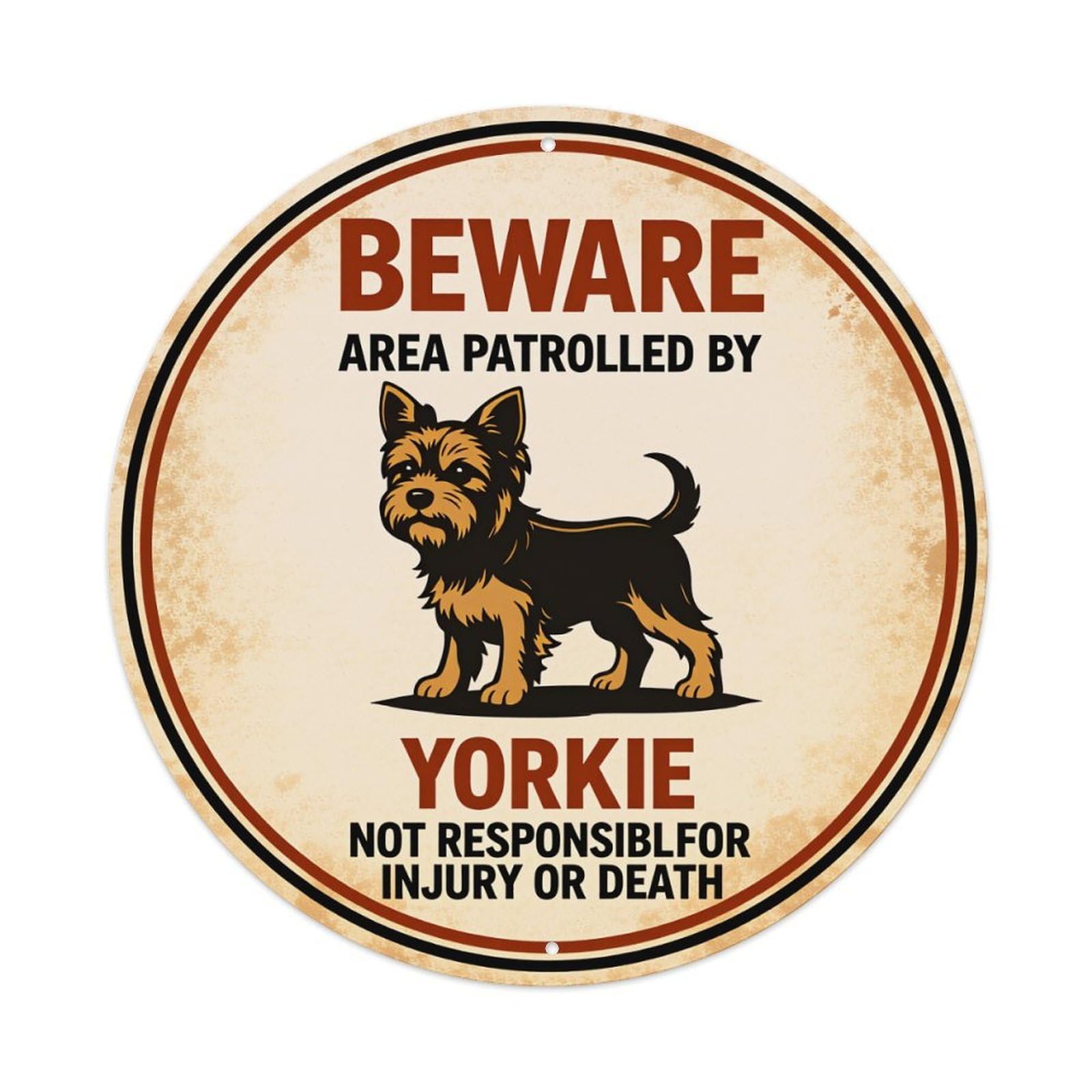 Beware Area Patrolled By Yorkie Not Responsible For Injury Or Death