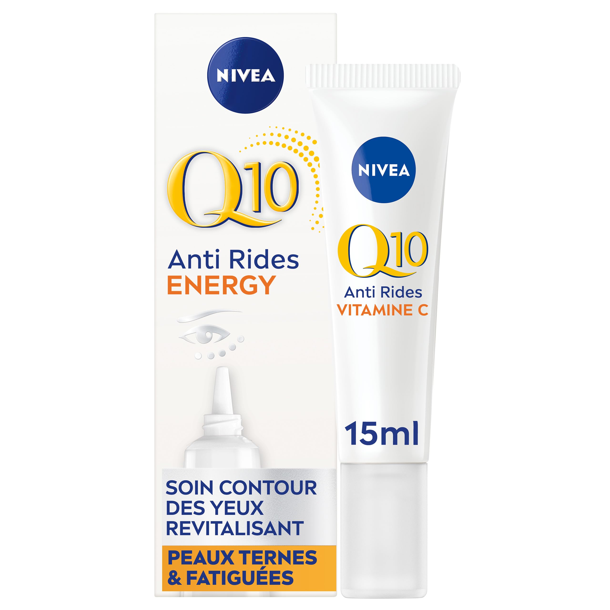 NIVEA Soin Contour des Yeux – Anti-rides & Anti-âge, enrichi en Q10 pur, vitamine C et Guarana