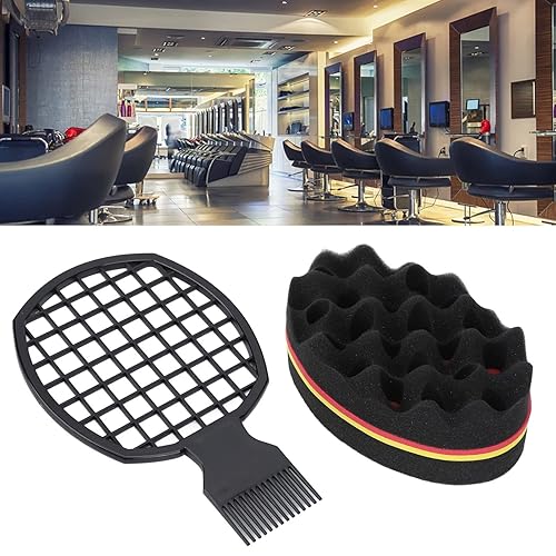 Miniatura 5 de Juego de esponjas para el cabello, esponja mágica para el cabello, guante de esponja mágica para rizos de cabello, cepillo de peluquero de esponja