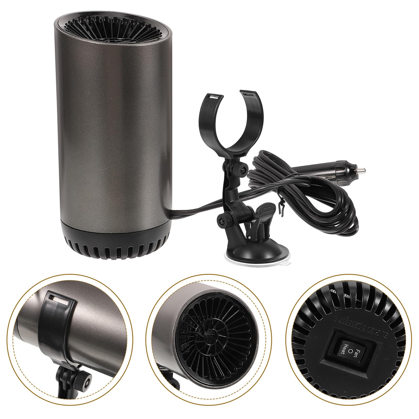 ABOOFAN Calentador Portátil para Coche 24v Desempañador Automático de Parabrisas Ventilador Eléctrico Compacto para Calefacción y Descongelación Rápida Uso Automotor Seguro