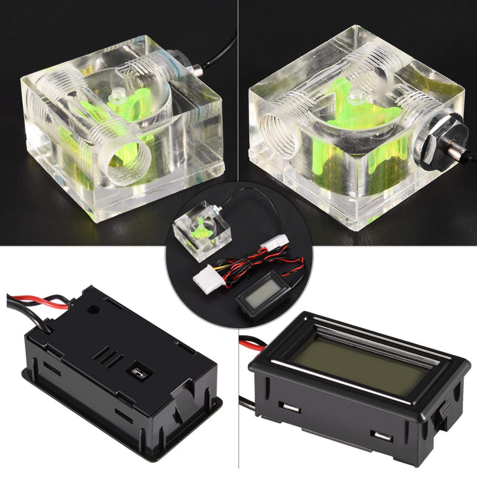 Kit Indicatore Flusso E Termometro Digitale Per Raffreddamento Ad Acqua PC – 3 Vie Con Connettori E Misuratore Di Portata - 2