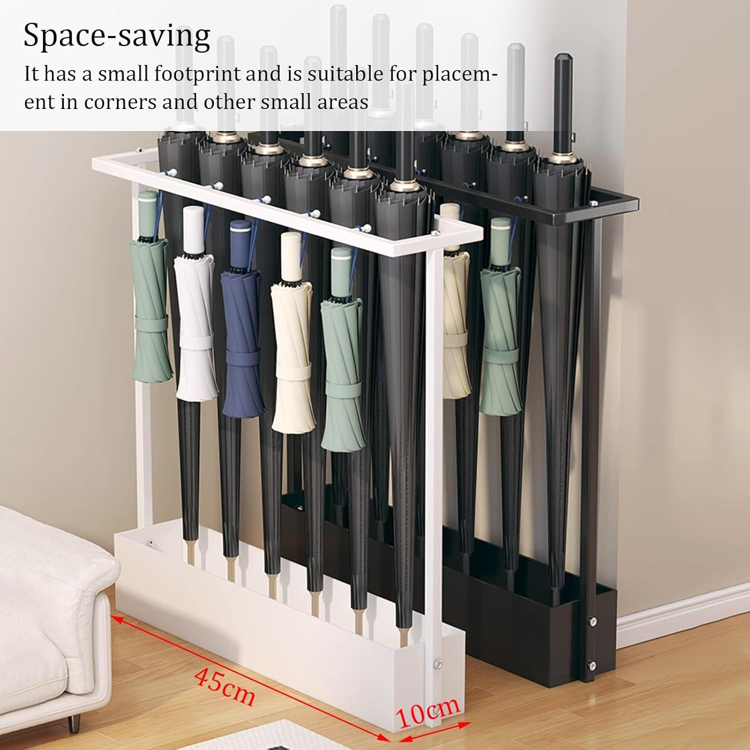 Space-Saving Entryway Holder for Canes and Walking Sticks, Compact Design for Small Apartments and Offices