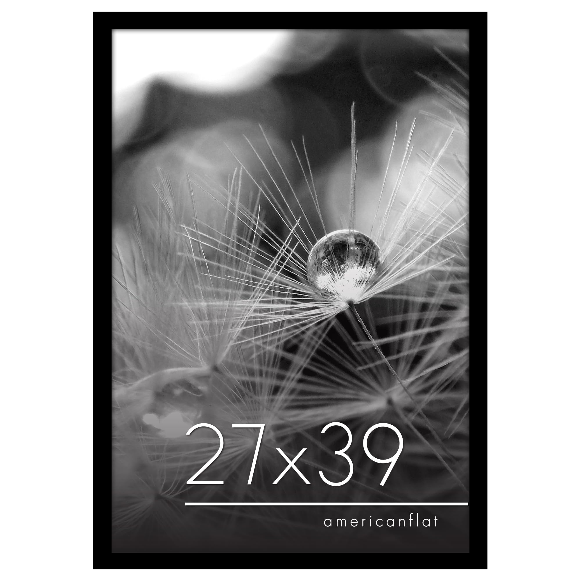 Americanflat 27x39 Poster Frame in Black - Photo Frame with Engineered Wood Frame and Polished Plexiglass Cover - Horizontal and Vertical Formats for Wall with Built-in Hanging Hardware