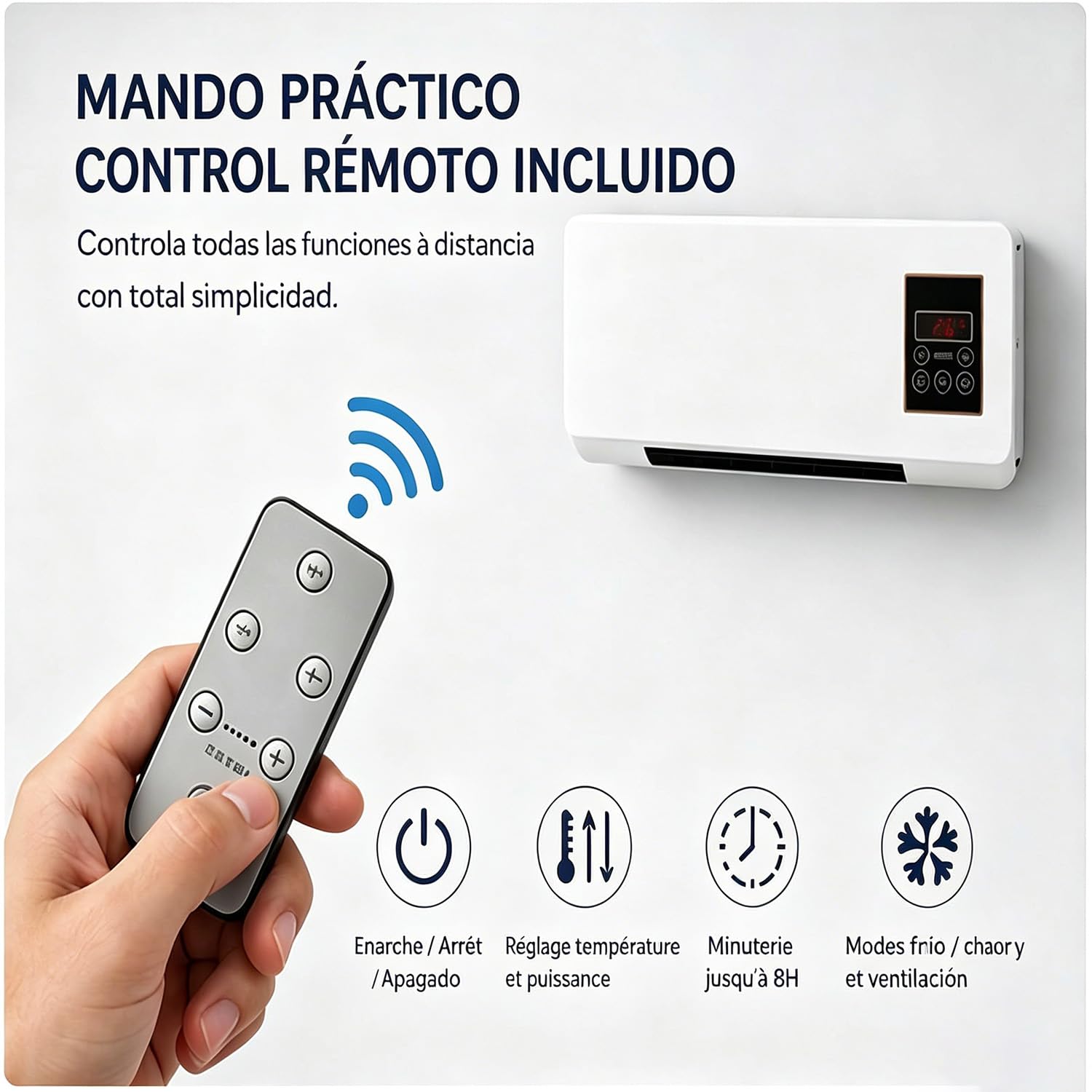 Aire Acondicionado Pared Sin Unidad Exterior, De Pared, FríO/Calor – Sin InstalacióN, Sistema AutóNomo, Temporizador De 8 Horas, Sistema Reversible De RefrigeracióN Y CalefaccióN Para El Hogar (A)