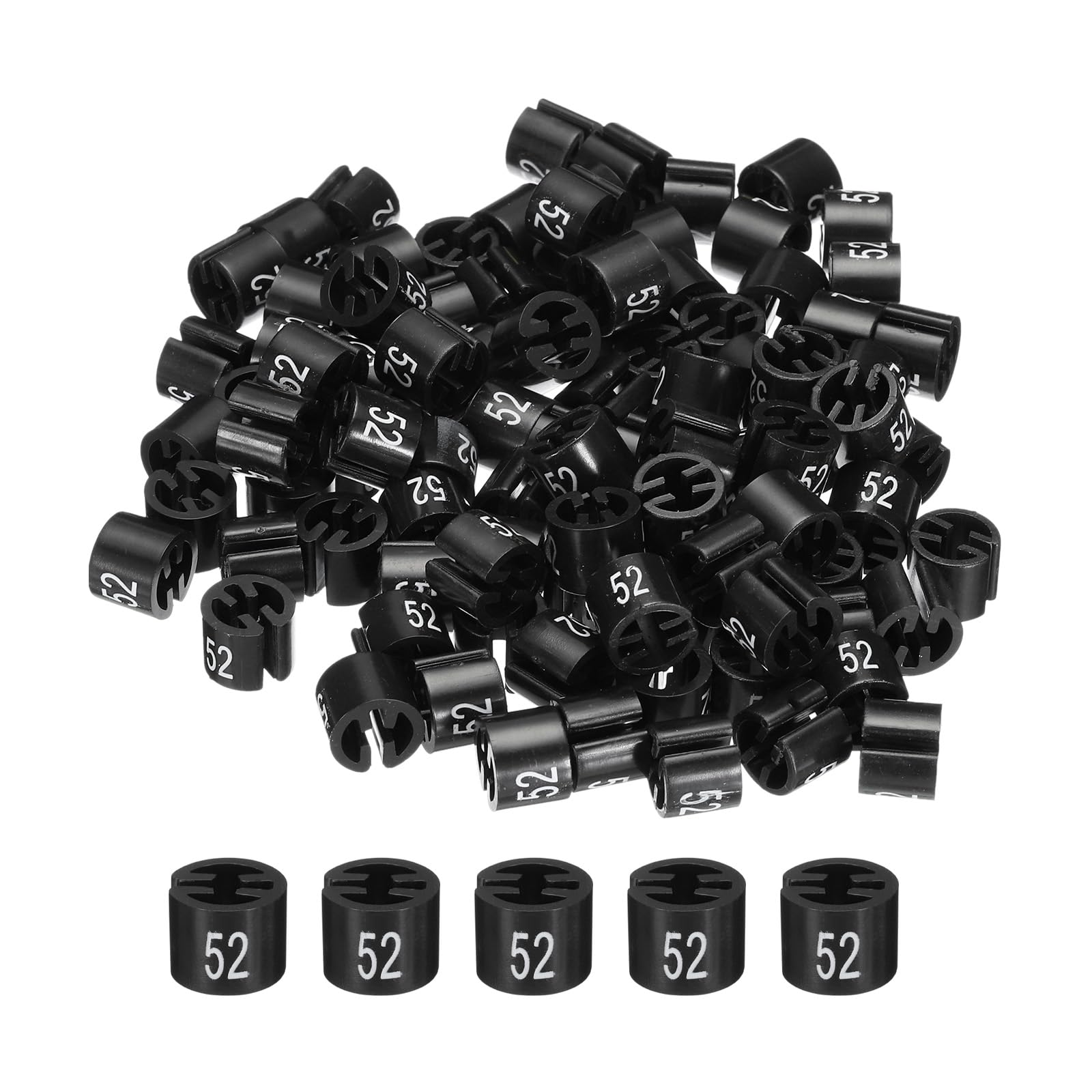 Segnataglie Per Appendini | 100 Pezzi | Etichette Tonde Per Taglie Abbigliamento | Nero - Foto 2