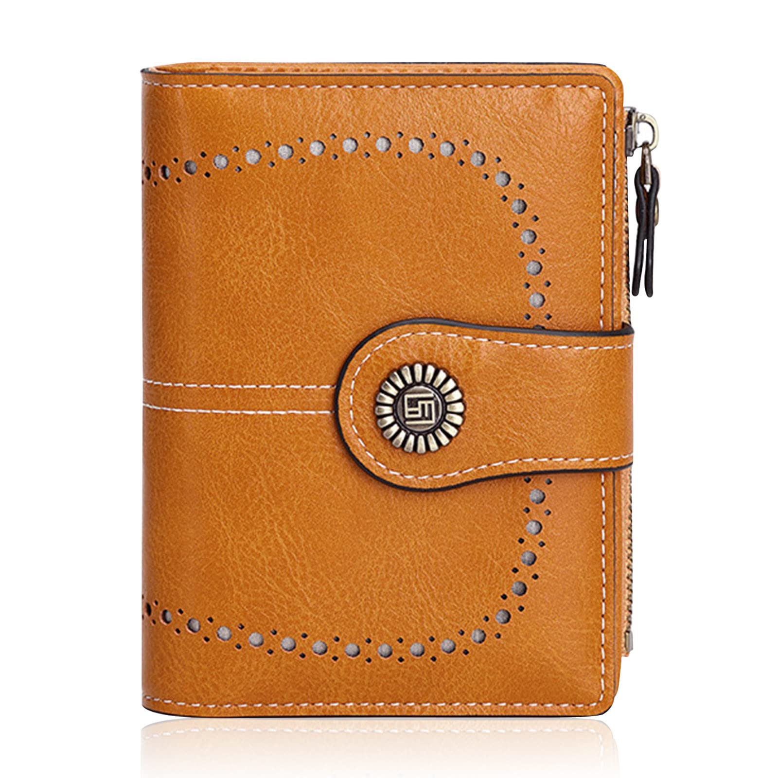 HUA ANGEL Donna Lunga Clutch Portafoglio Grande Capacità Cerniera Portamonete Borsa per Cellulare Pelle PU Pochette da Polso con Multiple Slot per Schede Carte di Credito Contanti Fatture