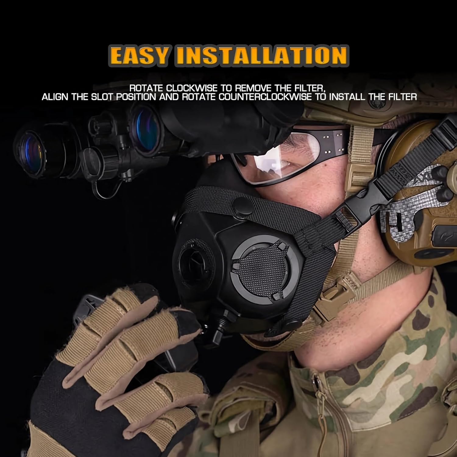 Tactical Half Face Mask Built-in Microphone Communication Replaceable Filter Mask for Hunting Airsoft Paintball CS