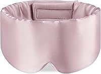 Zenssia 100% Mulberry Silk Sleep Mask with Adjustable Headband - Large Total Blackout Eye Mask for Men Women, Travel Nap Side Sleepers (Light Plum)