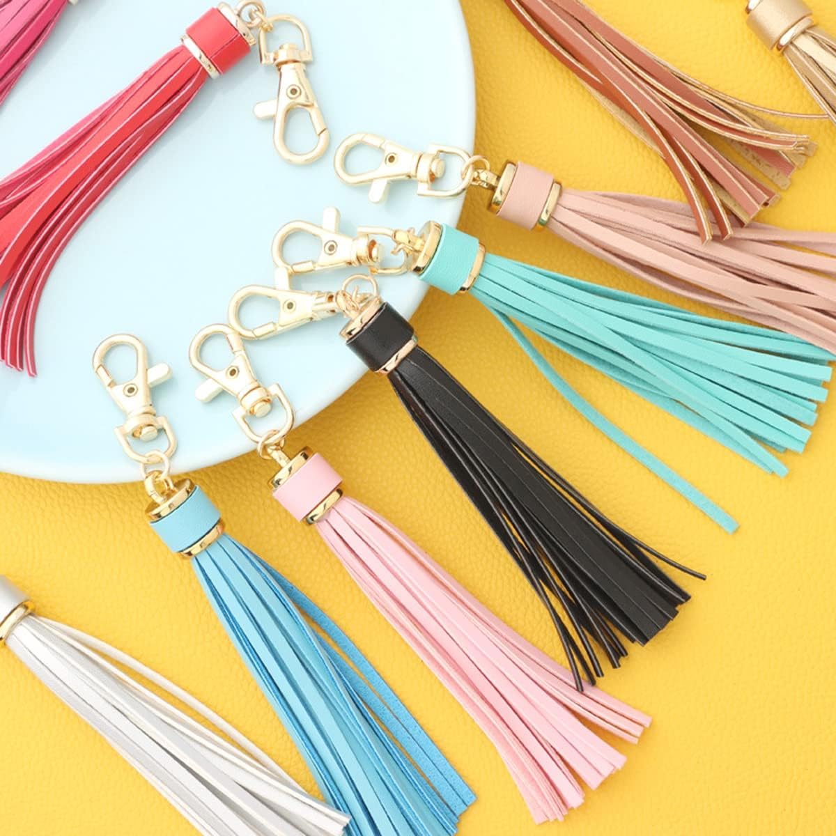 MSCFTFB 10pcs Tassel Purse Charm,Leather Keychain,Key Chain for Car Keyring Purse Accessory Bag Charm Gift for Mom(Chocolate) - Image 5