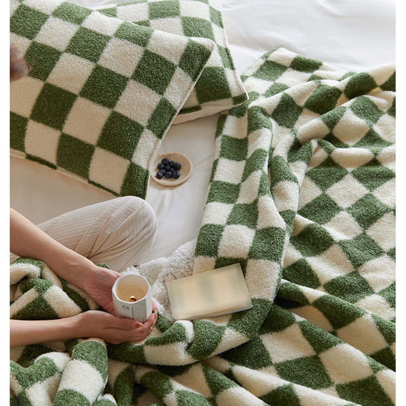 Amazon｜[OceanMap] あったか ブランケット 緑 100*150cm 冬用