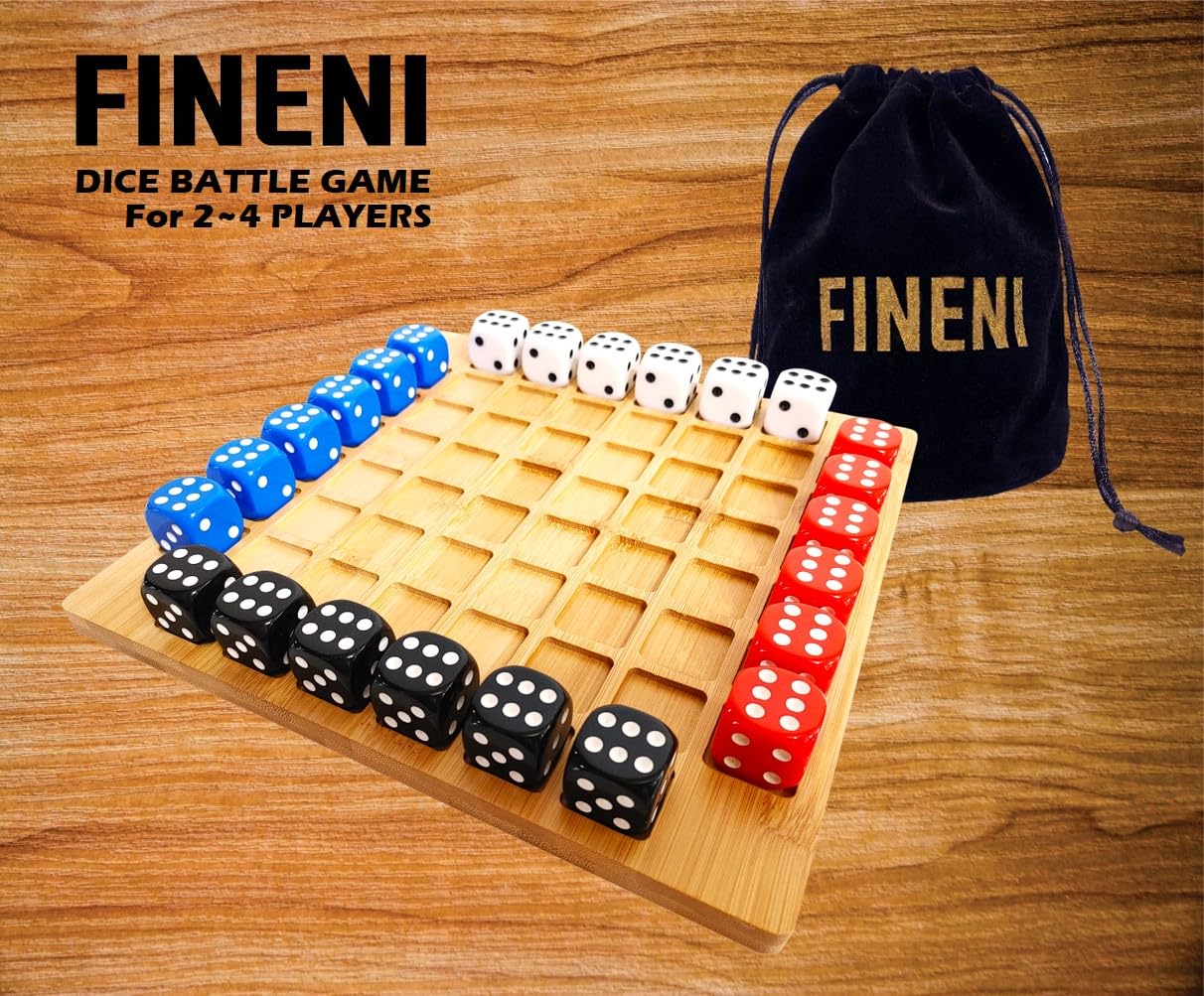 Amazon | FINENI ダイスバトル 2~4人用 ボードゲーム 4人用 丈夫な木製