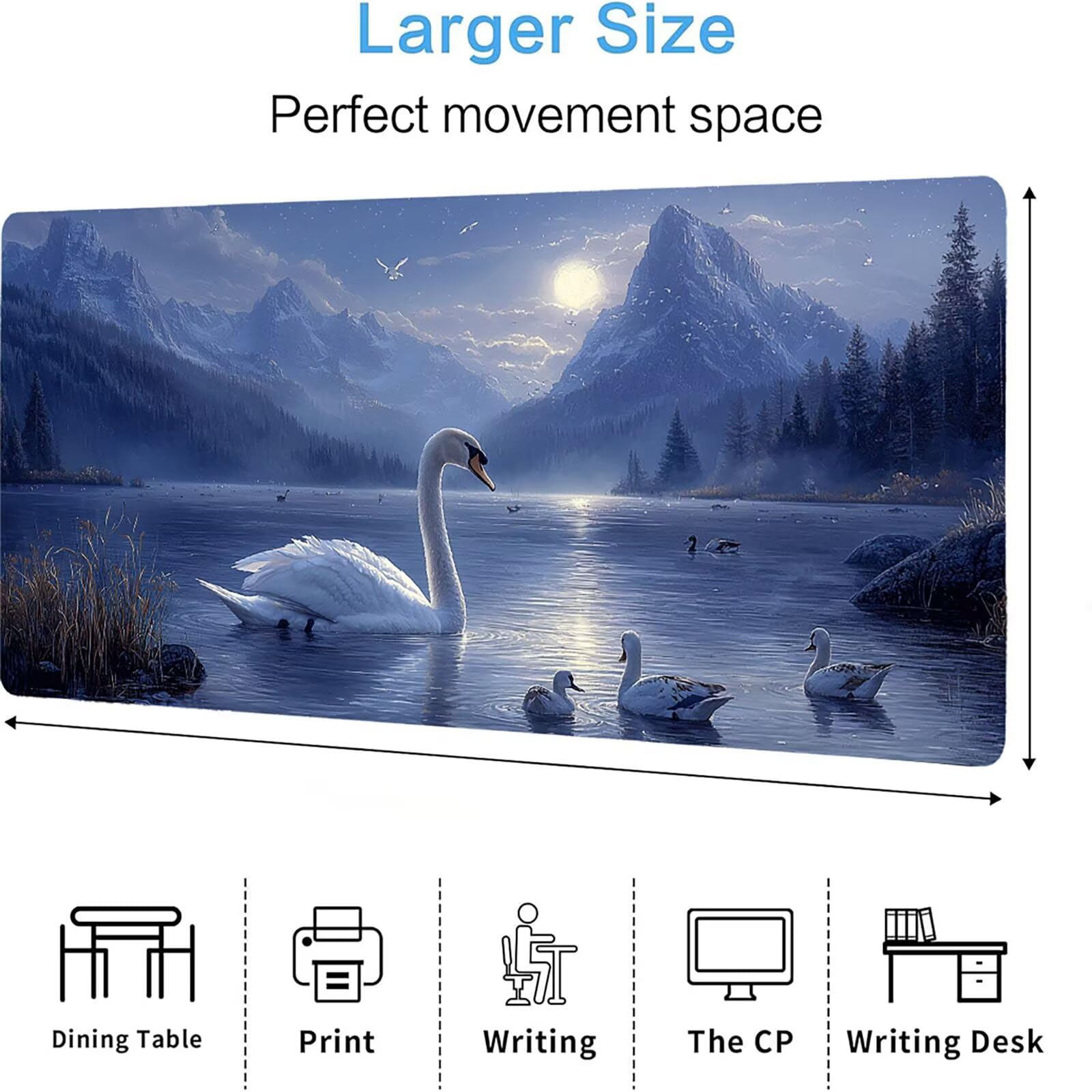 Podkładka pod mysz zwierzęcą matowa, podkładka pod mysz do gier XXL 1200 x 600 x 5 mm, podkładka na biurko dla graczy, bardzo duża bezszwowa mata na stół dla graczy, antypoślizgowa podstawa,
