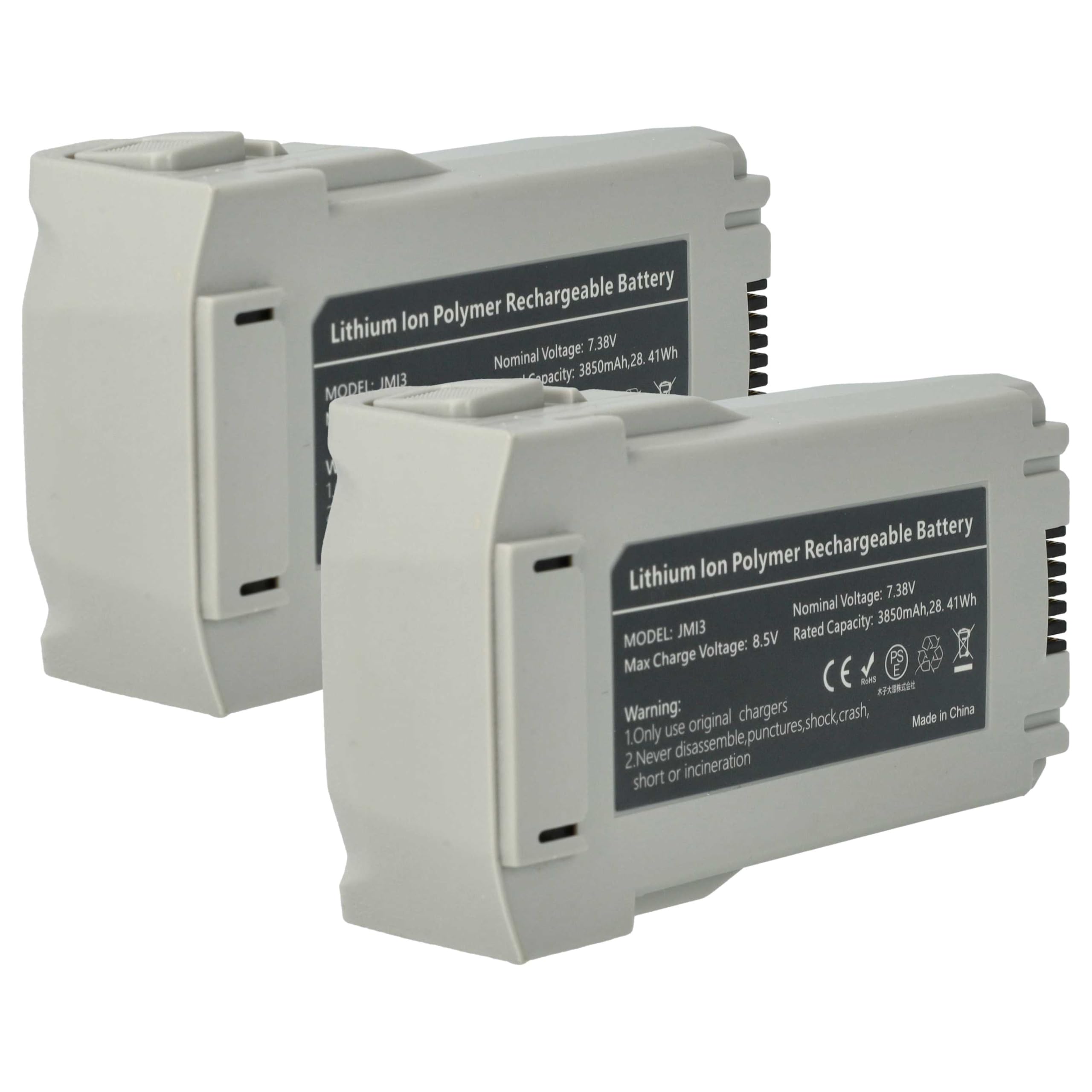vhbw 2x batteria sostituisce DJI BWX140-2590-7.32, BWX162-2453-7.38 per drone quadricottero multicottero (3850mAh, 7,4V, Li-Poly)