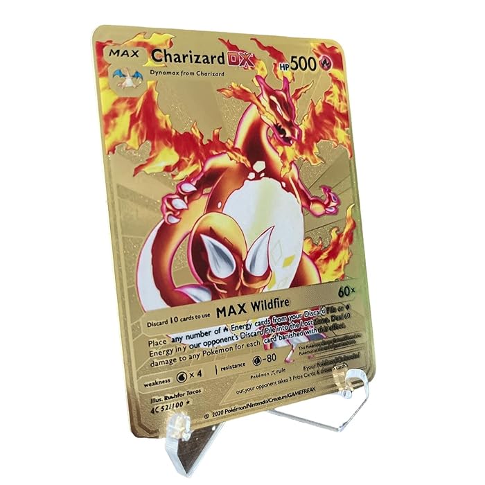 Buy Pokemon TCG Charizard DX 500HP Gold Metal Card Collectible, Rare