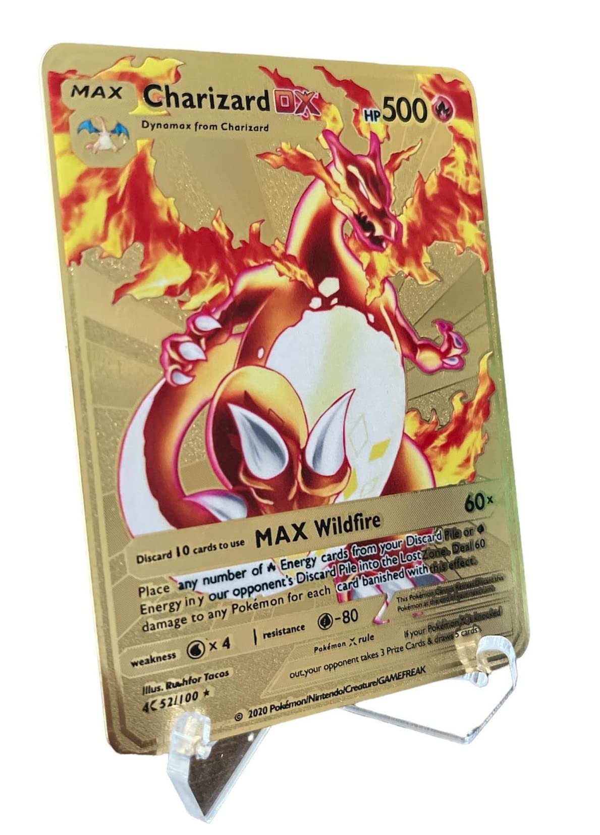 Buy Pokemon TCG Charizard DX 500HP Gold Metal Card Collectible Rare Buy Pokemon TCG Charizard DX 500HP Gold Metal Card Collectible Rare