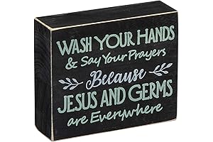 J JACKCUBE DESIGN Rustic Farmhouse Wooden Box Stands Wash Your Hands and...