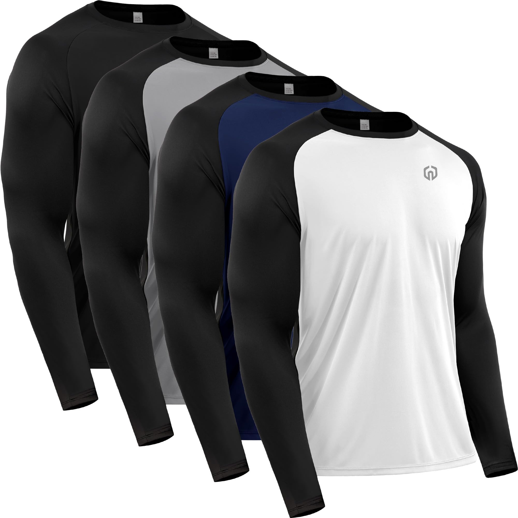 NELEUS Men's Dry Fit Long Sleeve Athletic Running Shirts