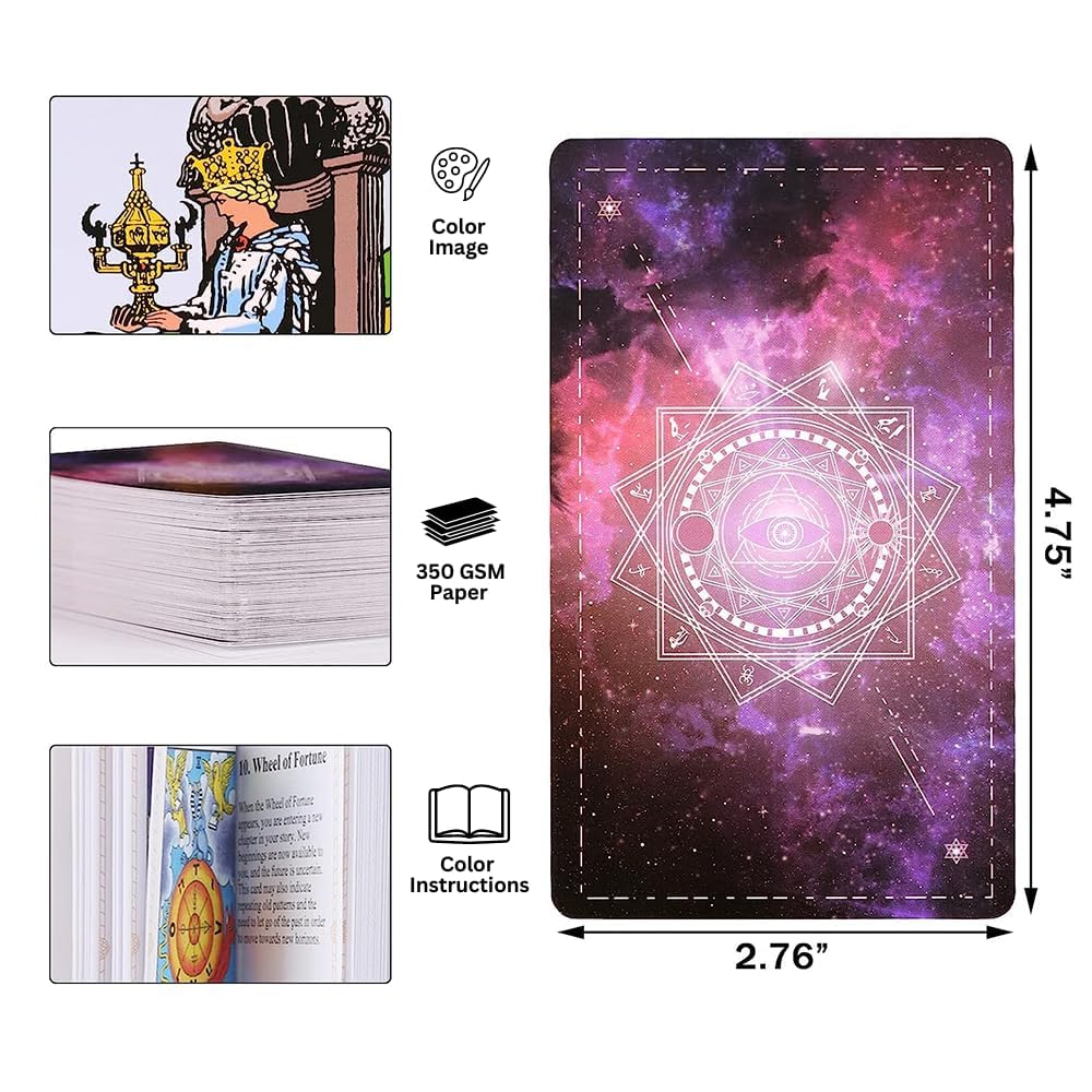 78 PCS Purple Oracle Tarot Cards With Guide Book, 12 cm x 4 cm - Image 2