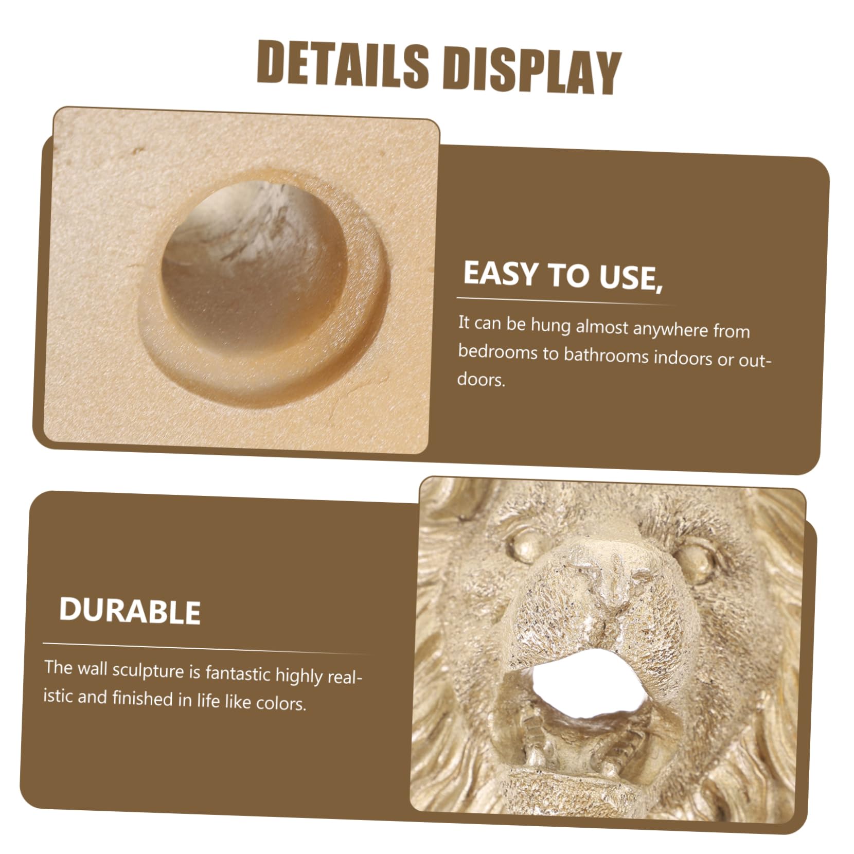 Holibanna Lion Head Fountain Nozzle Courtyard Wall Hanging Versatile Outdoor Decor