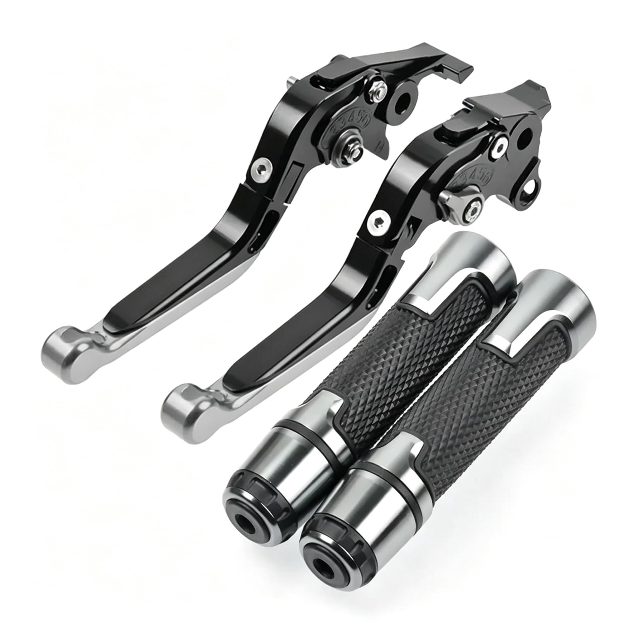 VQLDPX Handlebar Levers Motorcycle Brake Clutch Lever Handlebar Grips Kit for Suzuki for Hayabusa GSXR1300 2008-2017 Replacement Components Motorbike Clutch Grips Brake Lever