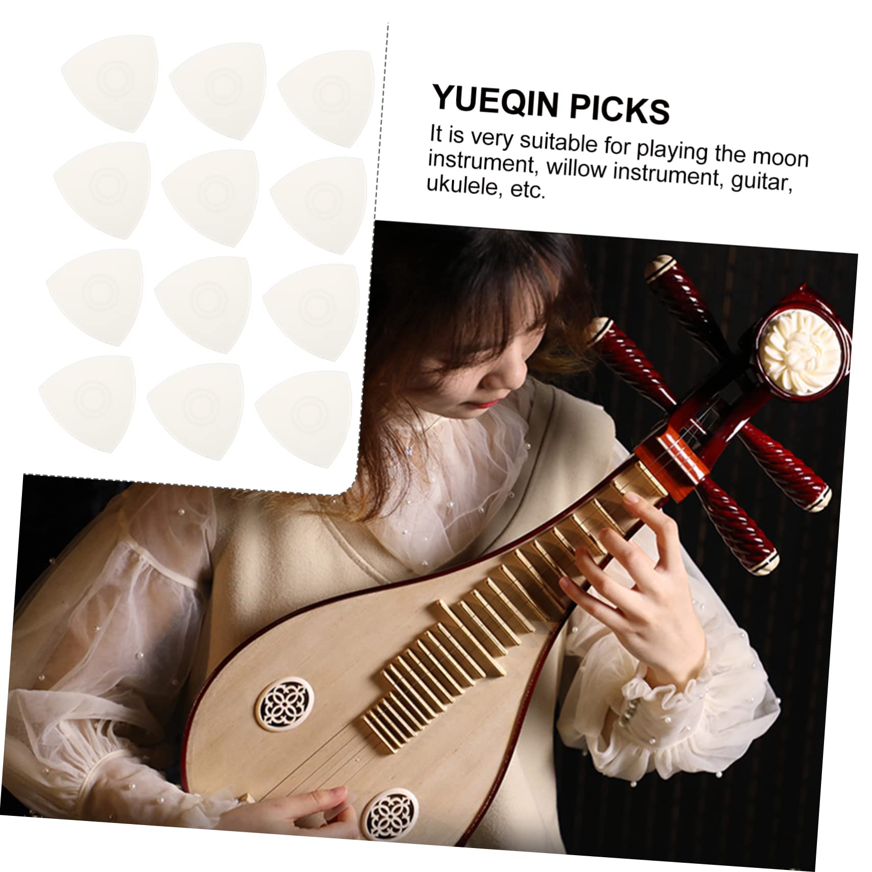 Toyvian Juego De 5 Púas De Guitarra Acústica De Nailon Púas De Repuesto Para Ukelele 12 Unidades X 5