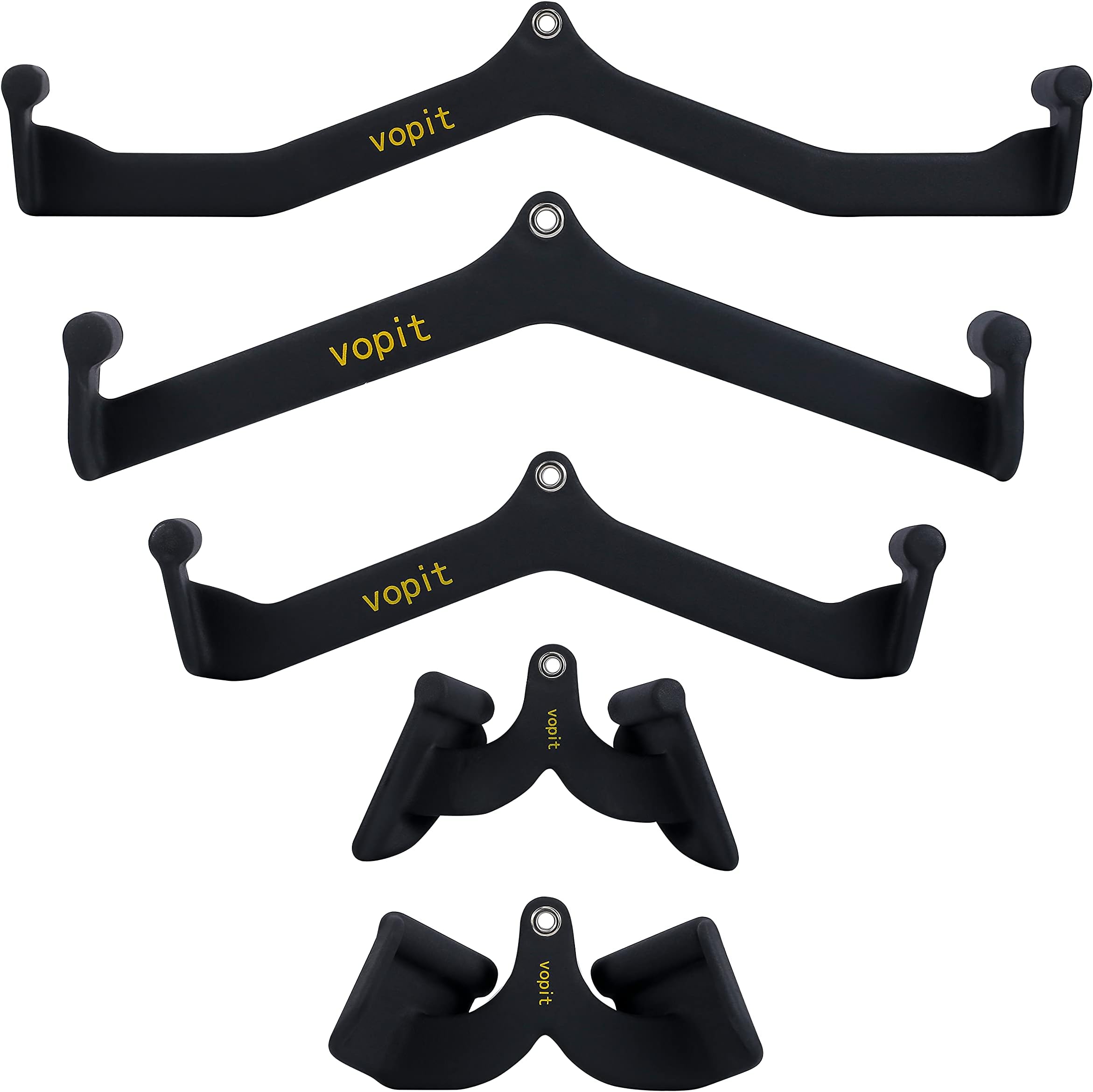 Vopit LAT Pull Down Bars Cable Machine Attachment, Rowing T-bar V-bar Set, Back Strength Training Handle Grips for Cable Machine Rowing Machine