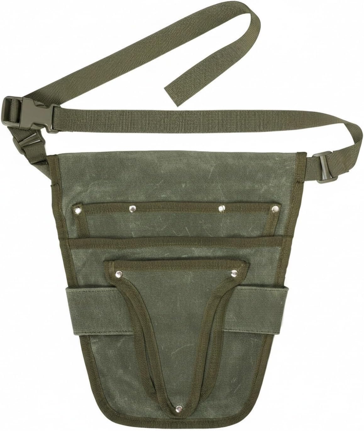 Waxed Canvas Tool Pouch for Belt, Slim Waist Organizer for Gardeners & DIYers, Holds Pruners & Trowels, Brown or Green