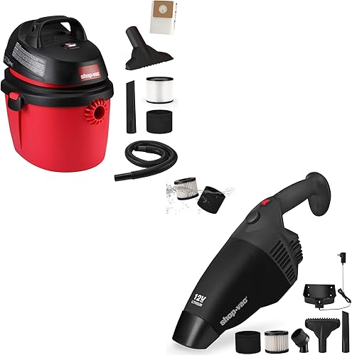 Shop-Vac Aspiradora en húmedoseco HP de 2.5 galones 2.0 Peak + aspiradora de mano inalámbrica
