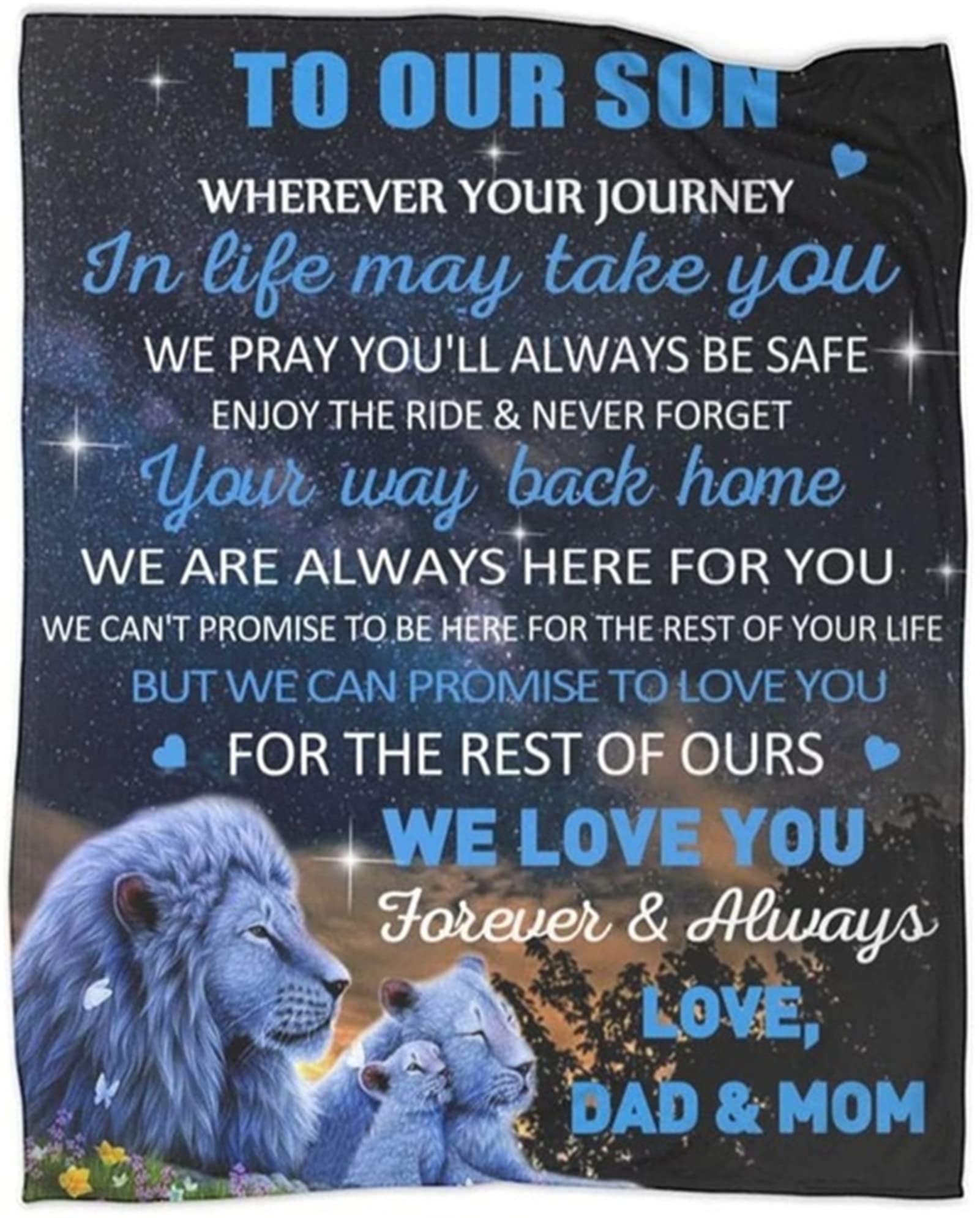 UOOYAA Fleece Letter Printed Blanket to My Son Daughter Dad Mom for Son Air Mail Blanket Ultra-Soft Son Throw Blankets Letter Quilts Positive Encourage Love Son's Flannel Blanket Gifts,9,150x220cm