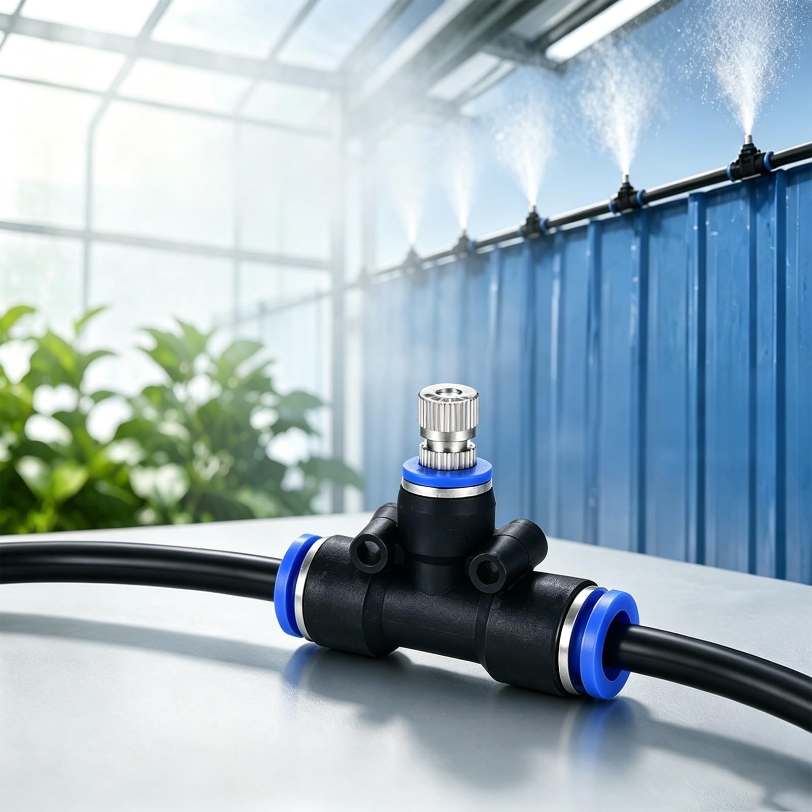 Kit di irrigazione a Sprinkler Systems di Nebulizzazione con Raccordi A T in Ottone E Ugelli – Accessori per Nebulizzatori A Innesto Rapido (Kit 10 A 50 Pezzi)(20m/787in/65.6ft)