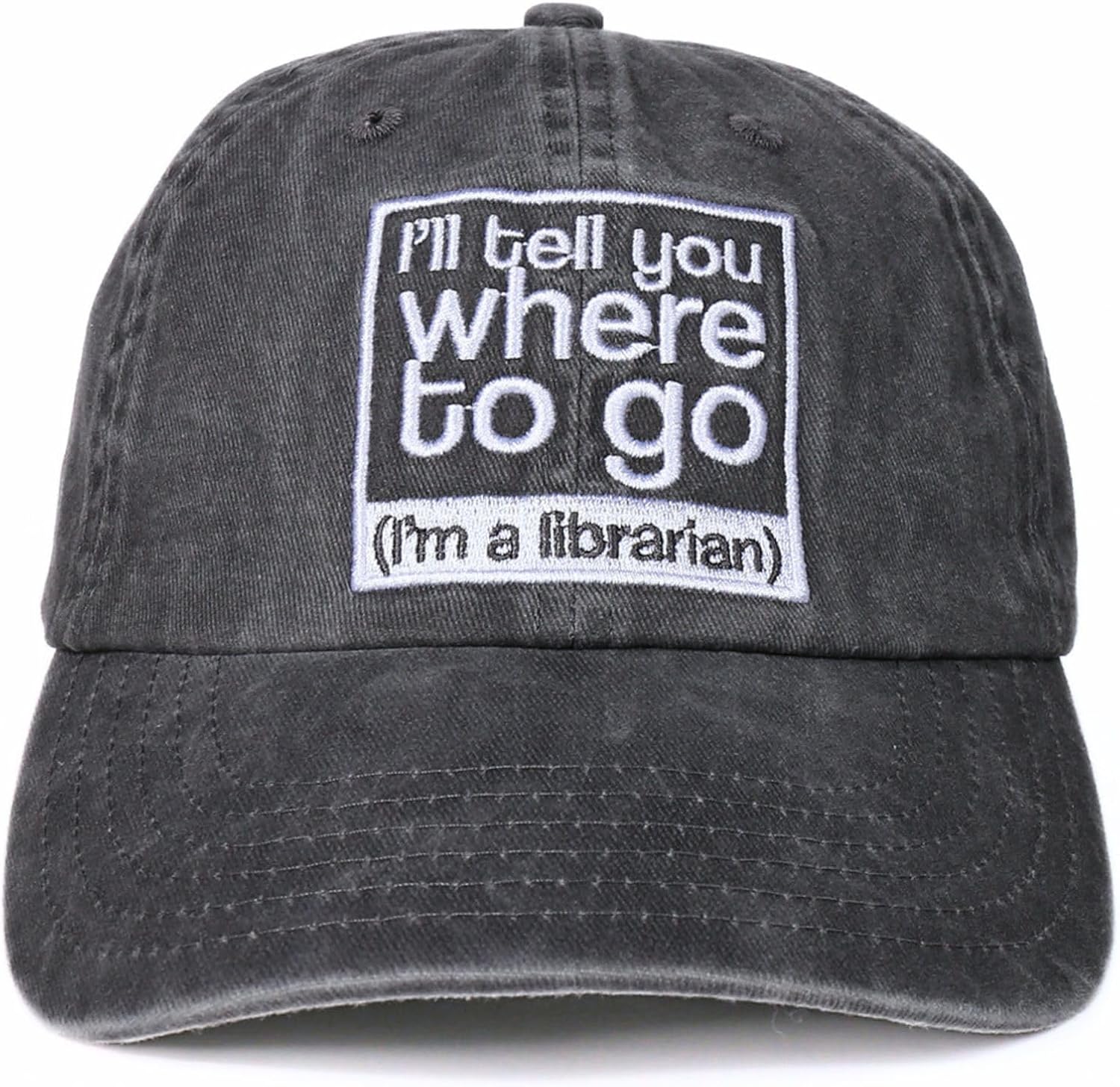 InnoBeta Librarian Gifts Cap, Funny Adjustable Embroidered Hat Gifts on Birthday, Christmas Grey