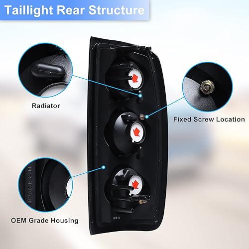 Miniatura 5 de ROXX Luz Trasera de Reemplazo Compatible con Nissan Frontier 1998 1999 2000 2001 2002 2003 2004 Cubierta de Luz Trasera del Lado del Conductor y del